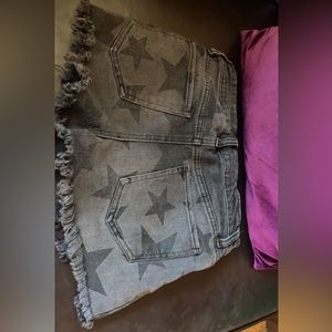 Black and grey jean shorts